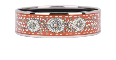 Hermès Wide Floral Print Bangle, front view