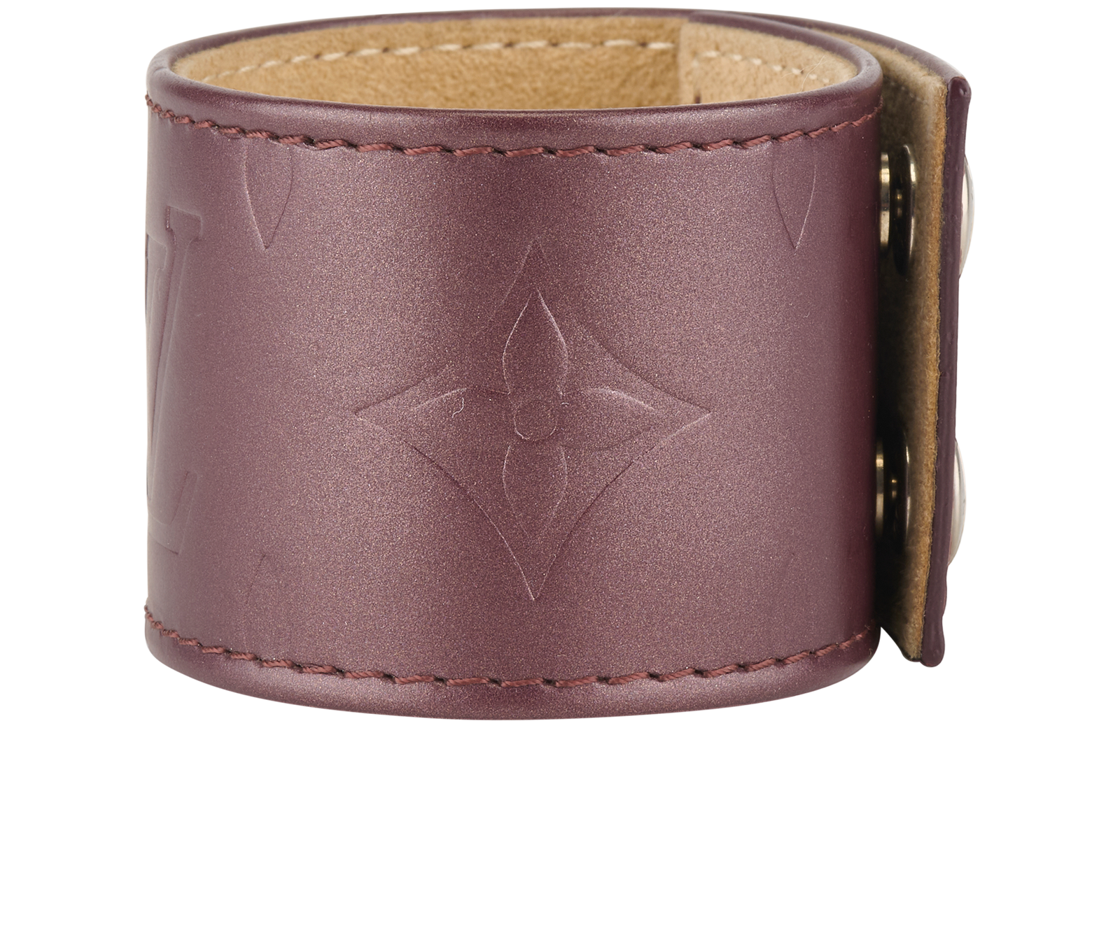 Louis Vuitton 2002 Matte Monogram Bracelet, &pound;220, Jewellery, Burgundy, Leather, Bottom view