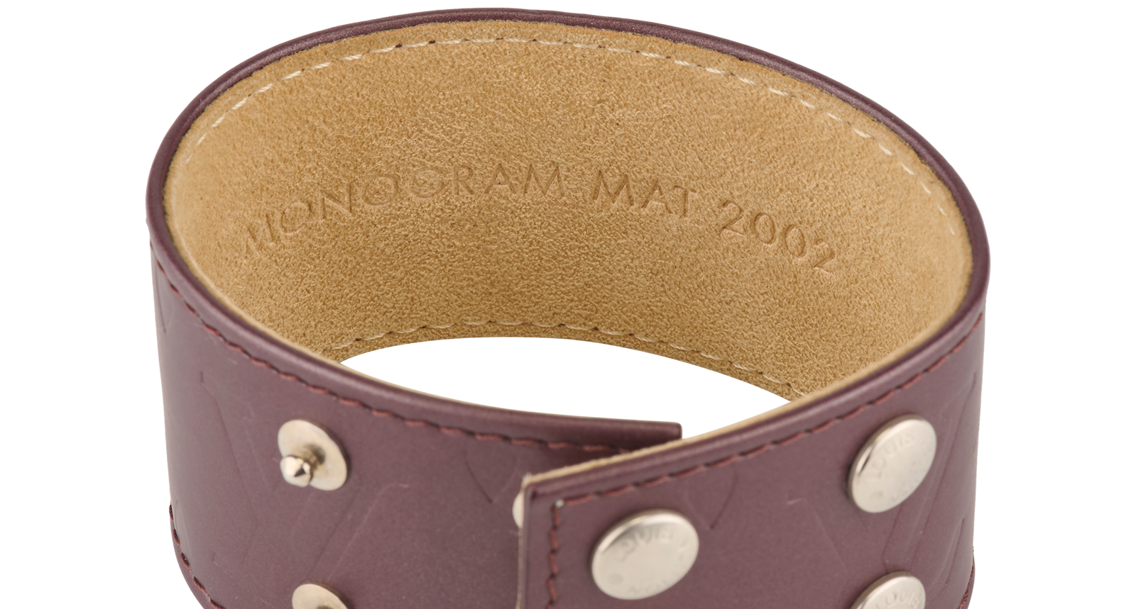 Louis Vuitton 2002 Matte Monogram Bracelet, &pound;220, Jewellery, Burgundy, Leather, Other view