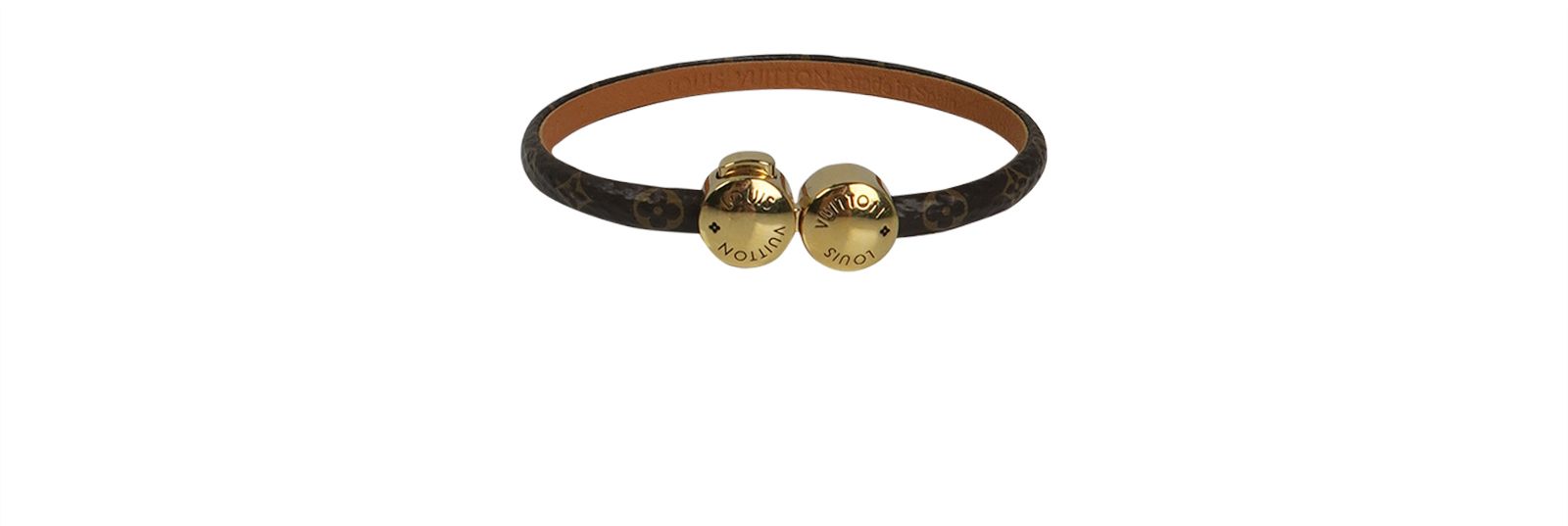 Louis Vuitton - Authenticated Monogram Bracelet - Leather Brown For Woman, Very Good condition