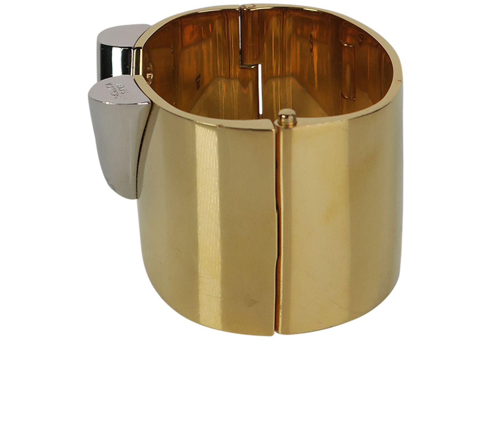 LOUIS VUITTON 'Essential V' Cuff Bracelet in golden brass - VALOIS