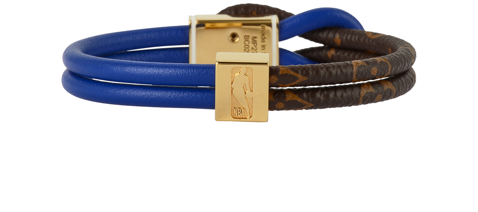 Louis Vuitton x NBA Loop It Bracelet, &pound;210, Jewellery, Blue/Brown, Canvas/Leather, Back view