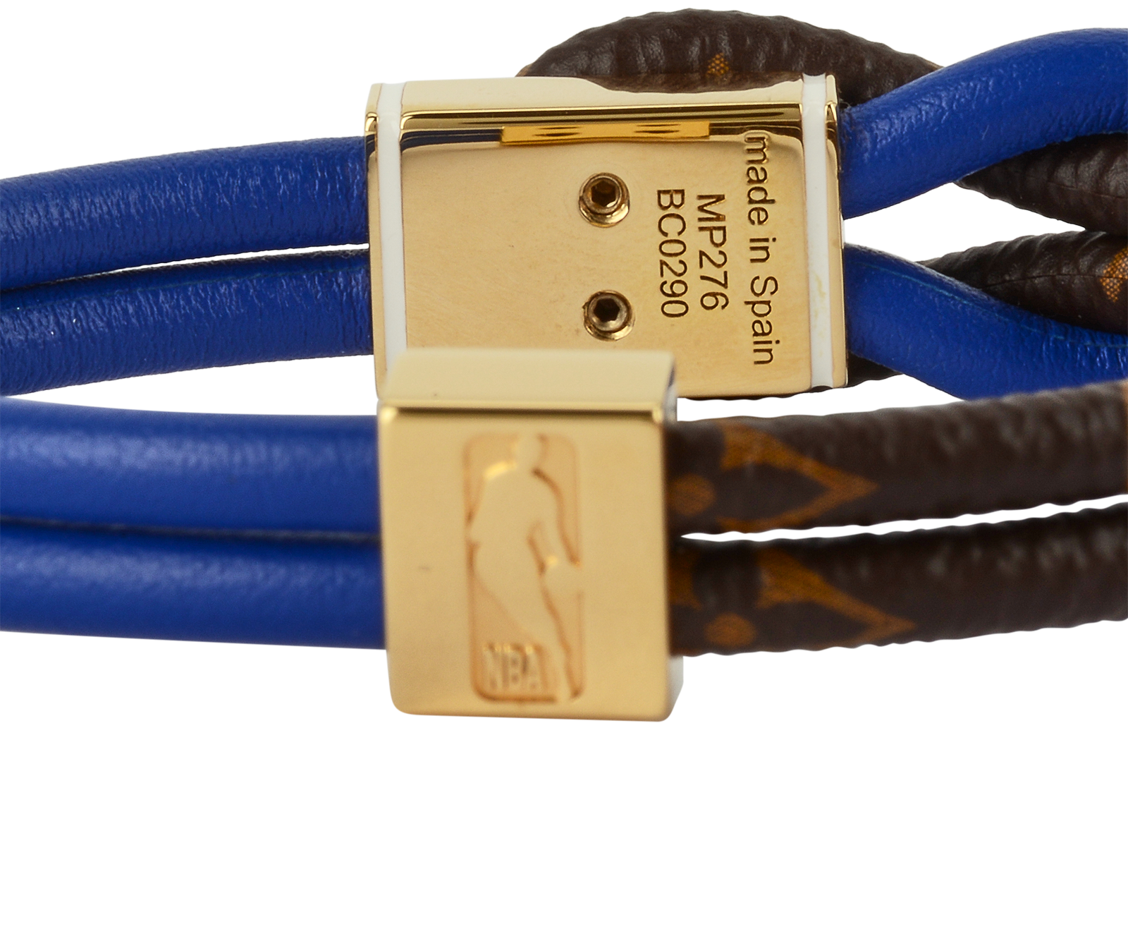 Louis Vuitton x NBA Loop It Bracelet, &pound;210, Jewellery, Blue/Brown, Canvas/Leather, Other view
