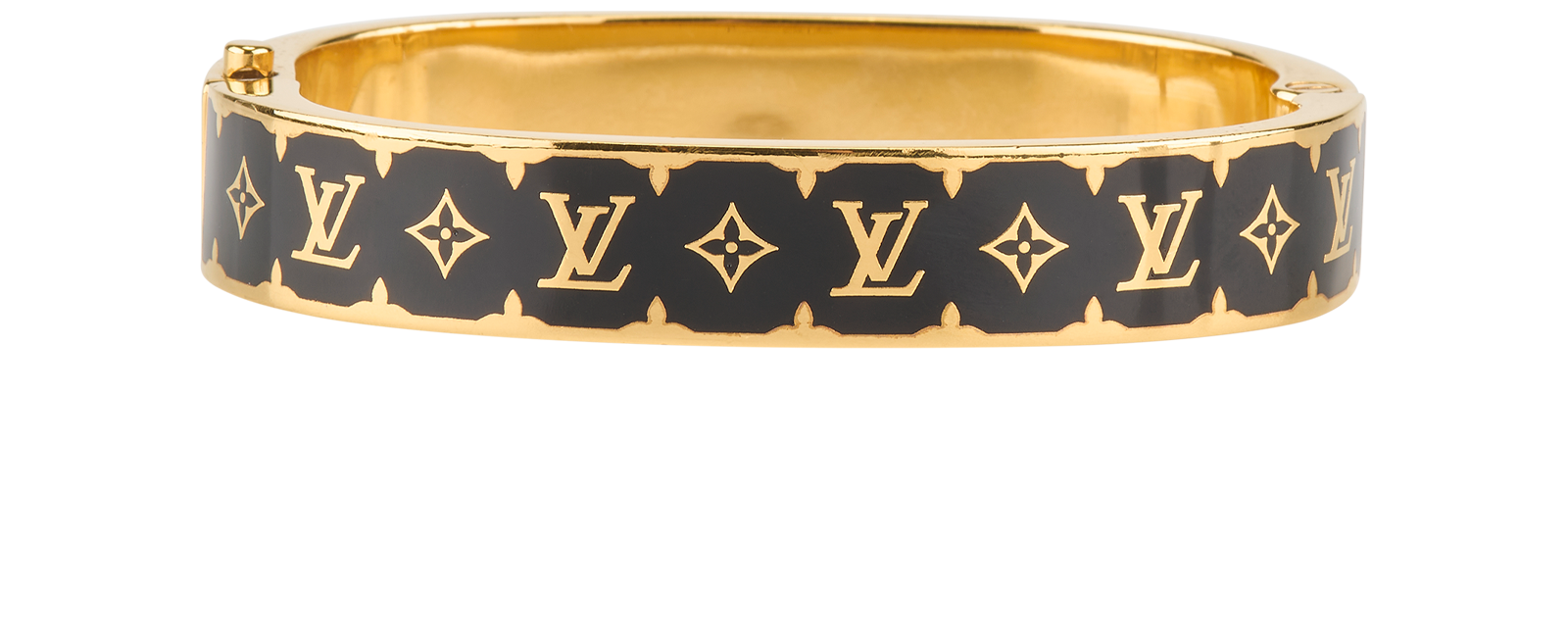 Louis Vuitton Nanogram Enamel Bracelet, &pound;380, Jewellery, Black/Gold, Enamel Coated Ceramic, Back view