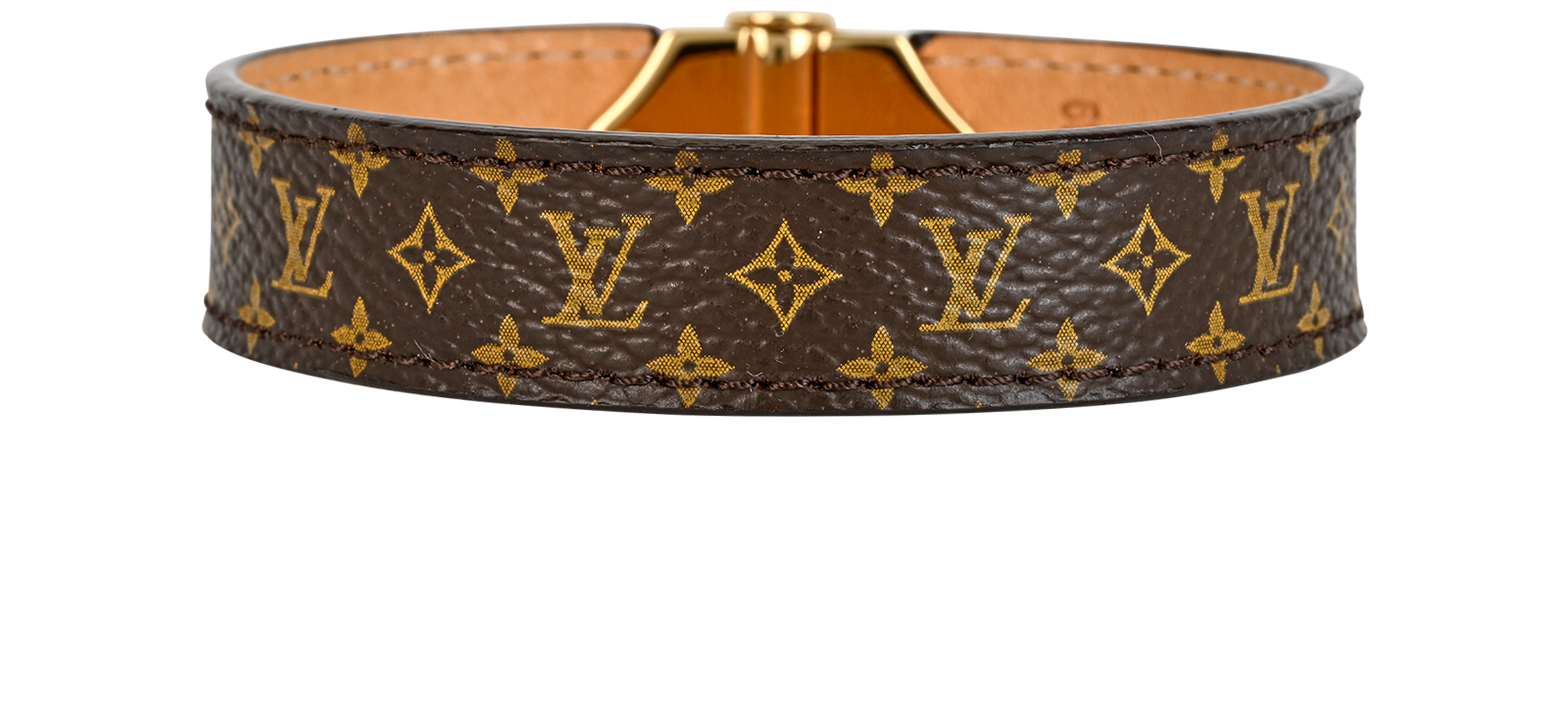 Louis Vuitton Nano Monogram Bracelet, &pound;175, Jewellery, Brown, Canvas/Leather, Back view