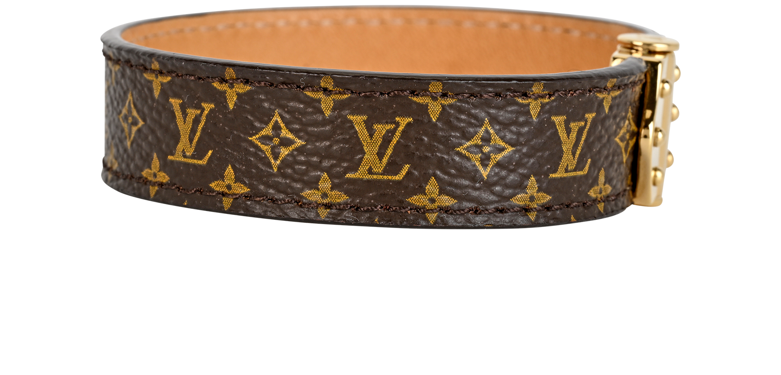 Louis Vuitton Nano Monogram Bracelet, &pound;175, Jewellery, Brown, Canvas/Leather, Side view