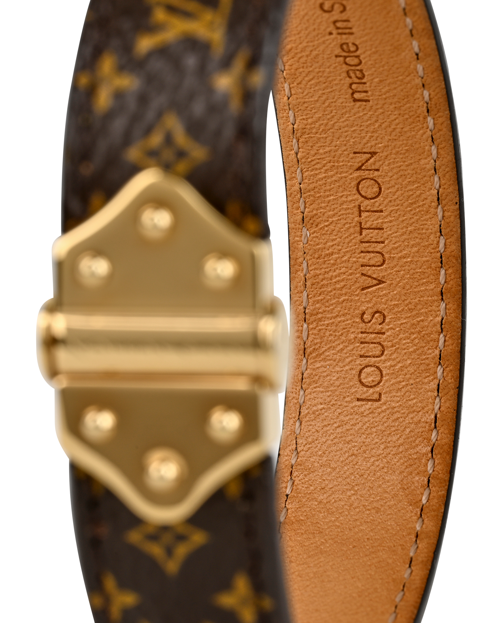 Louis Vuitton Nano Monogram Bracelet, &pound;175, Jewellery, Brown, Canvas/Leather, Other view
