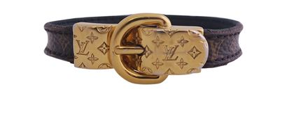 Louis Vuitton Fasten Your LV Bracelet Size 17cm, &pound;120, Jewellery, Brown, Canvas, Front view