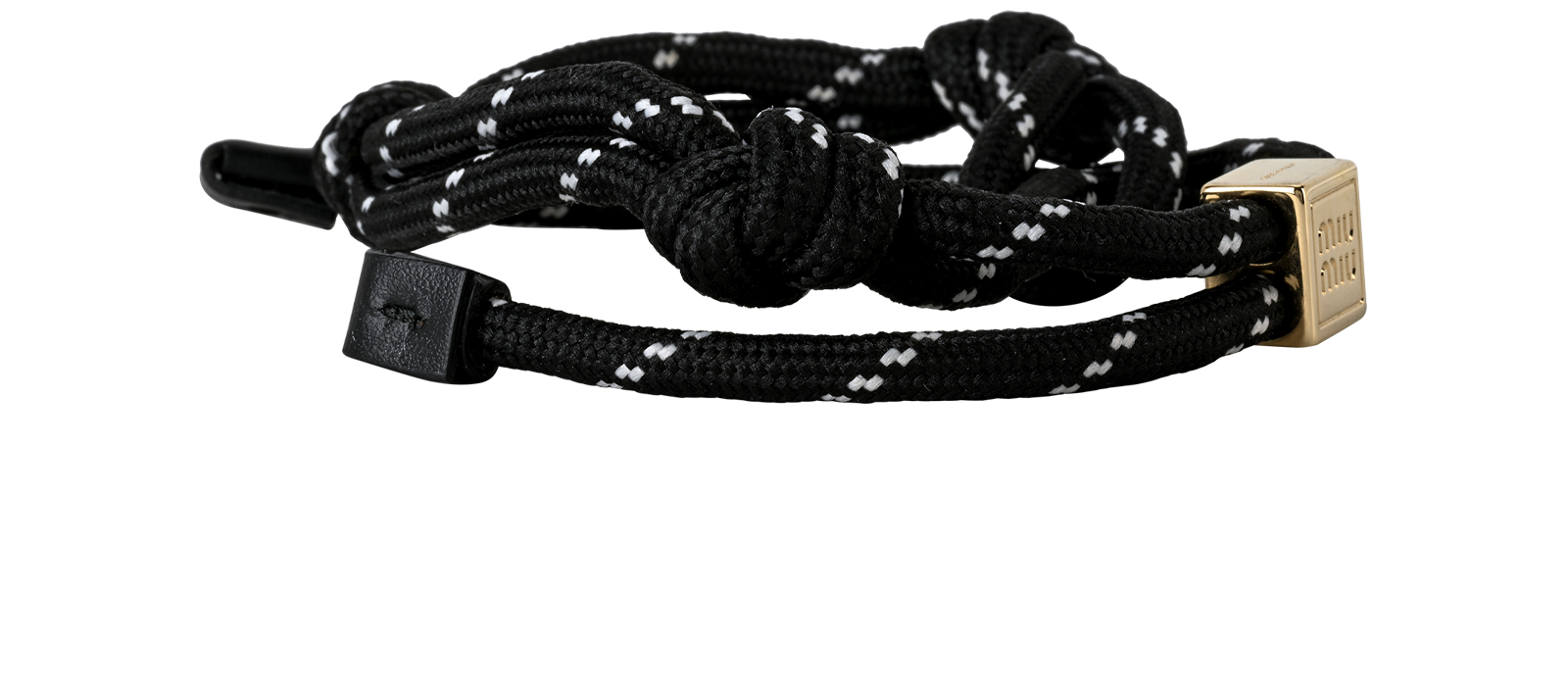 Miu Miu Cord Bracelet, &pound;180, Jewellery, Black, Fabric, Side view