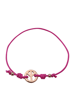 Mulberry Peace Friendship Bracelet, Waxed Cord, Pink/Gold, B, 3