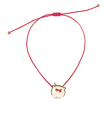 Mulberry Cat Medallion String, &pound;20, Accessories/Jewellery, Pink, Fabric, Front view