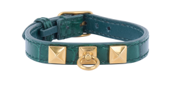 Mulberry Studded Bracelet, Leather, Green, 2*