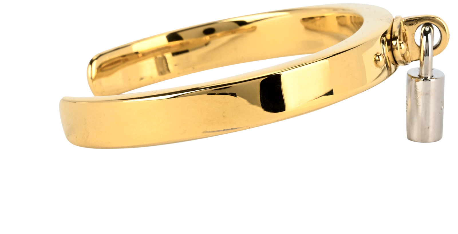 Mulberry Padlock Cuff, &pound;80, Jewellery, Gold/Silver, Brass, Side view