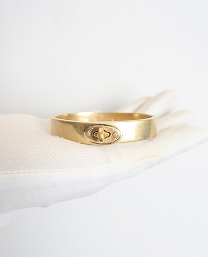 Mulberry Post-mans Lock Aged Rose Gold Bangle, front view