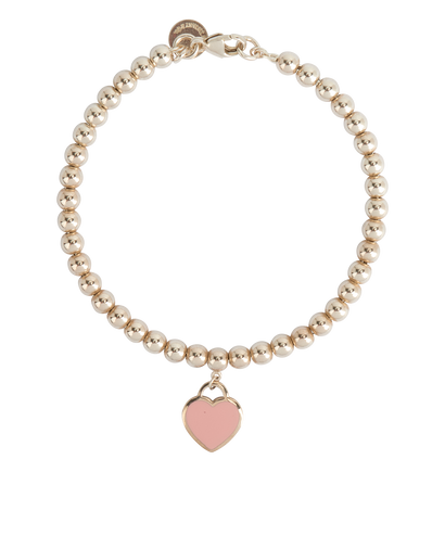 Tiffany & Co RTT 4mm Pink Heart Beaded Bracelet, front view