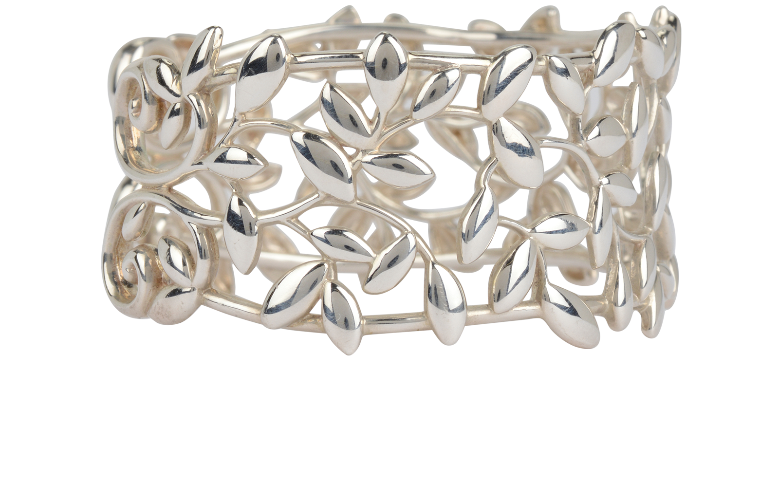 Tiffany & Co Paloma Picasso Olive Leaf Cuff, &pound;475, Jewellery, Silver, Sterling Silver, Side view