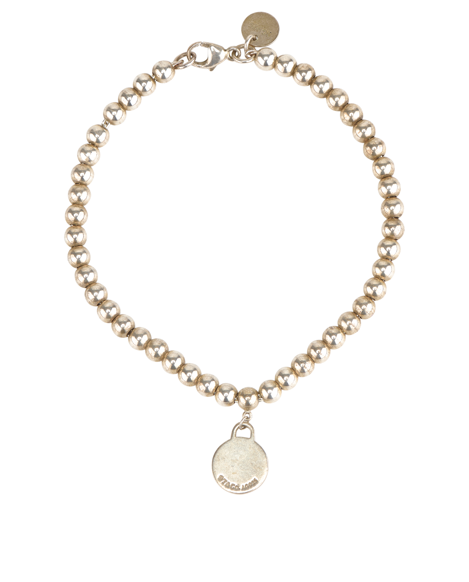 Tiffany & Co RTT Beaded Bracelet, &pound;160, Jewellery, Silver, Silver, Back view