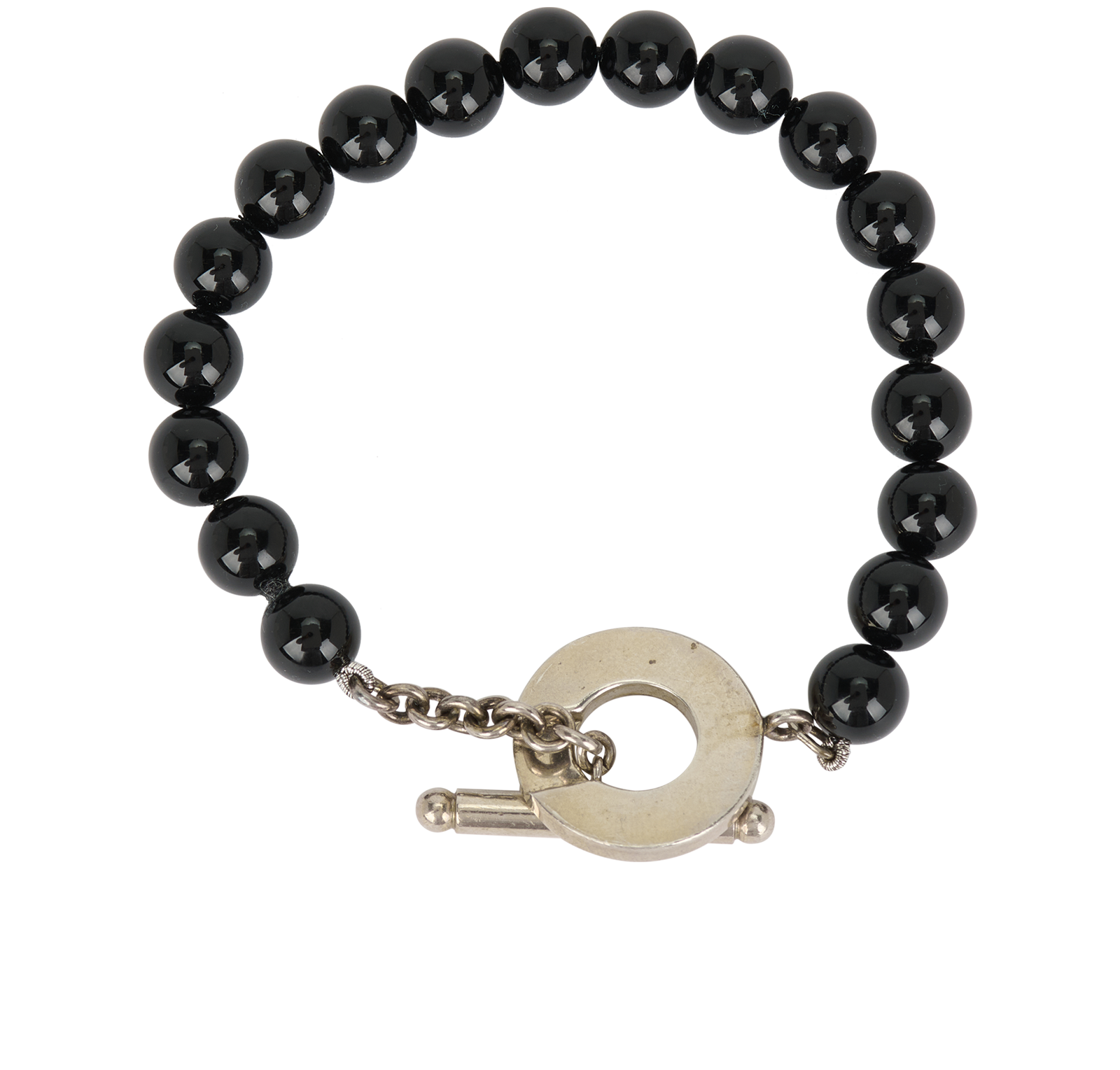 Tiffany Toggle Bracelet, &pound;180, Jewellery, Black/Silver, Sterling Silver, Back view