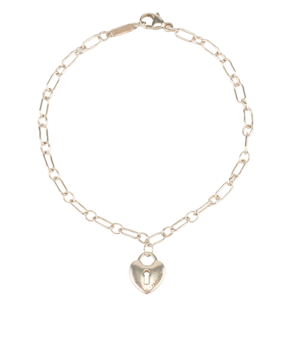 Tiffany & Co Heart Lock Charm Bracelet, &pound;130, Jewellery, Silver, Sterling Silver, Front view