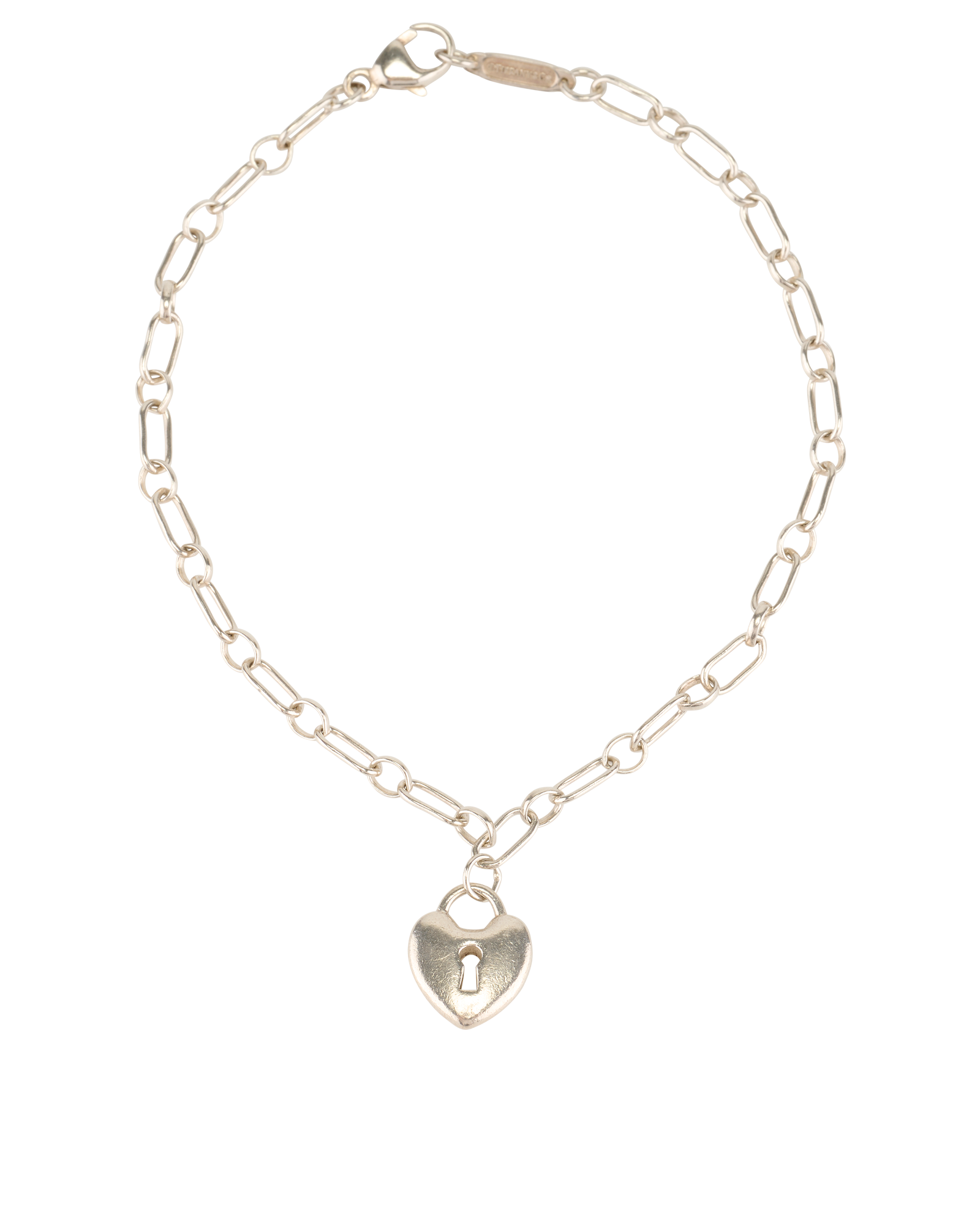 Tiffany & Co Heart Lock Charm Bracelet, &pound;130, Jewellery, Silver, Sterling Silver, Back view