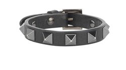 Valentino Rockstud Bracelet, Leather, Black, DB,B,3*.