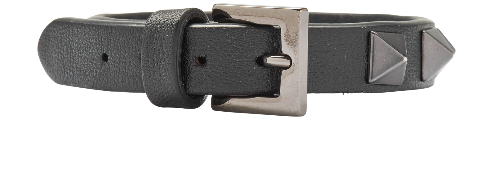 Valentino Rockstud Bracelet, &pound;50, Jewellery, Black, Leather, Back view