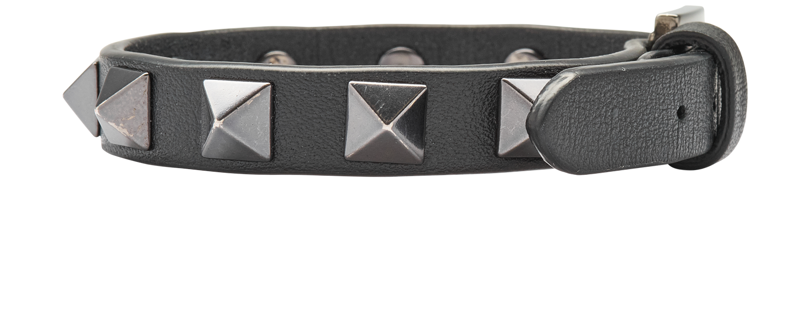 Valentino Rockstud Bracelet, &pound;50, Jewellery, Black, Leather, Bottom view