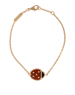 Van Cleef Lucky Spring Closed Wings Ladybug Bracelet, 18K Gold, DB,3*