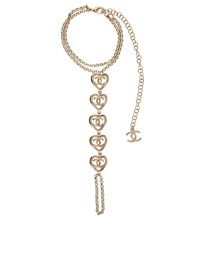 Chanel B22 Heart Link Bracelet Metal, &pound;695, Jewellery, Gold, Brass, Front view