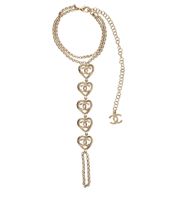 Chanel B22 Heart Link Bracelet Metal, Gold, 3*