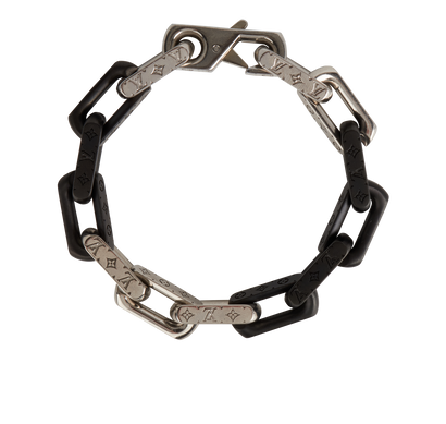 Louis Vuitton Monogram Chain Bracelet, &pound;350, Jewellery, Black/Silver, Stainless Steel, Front view