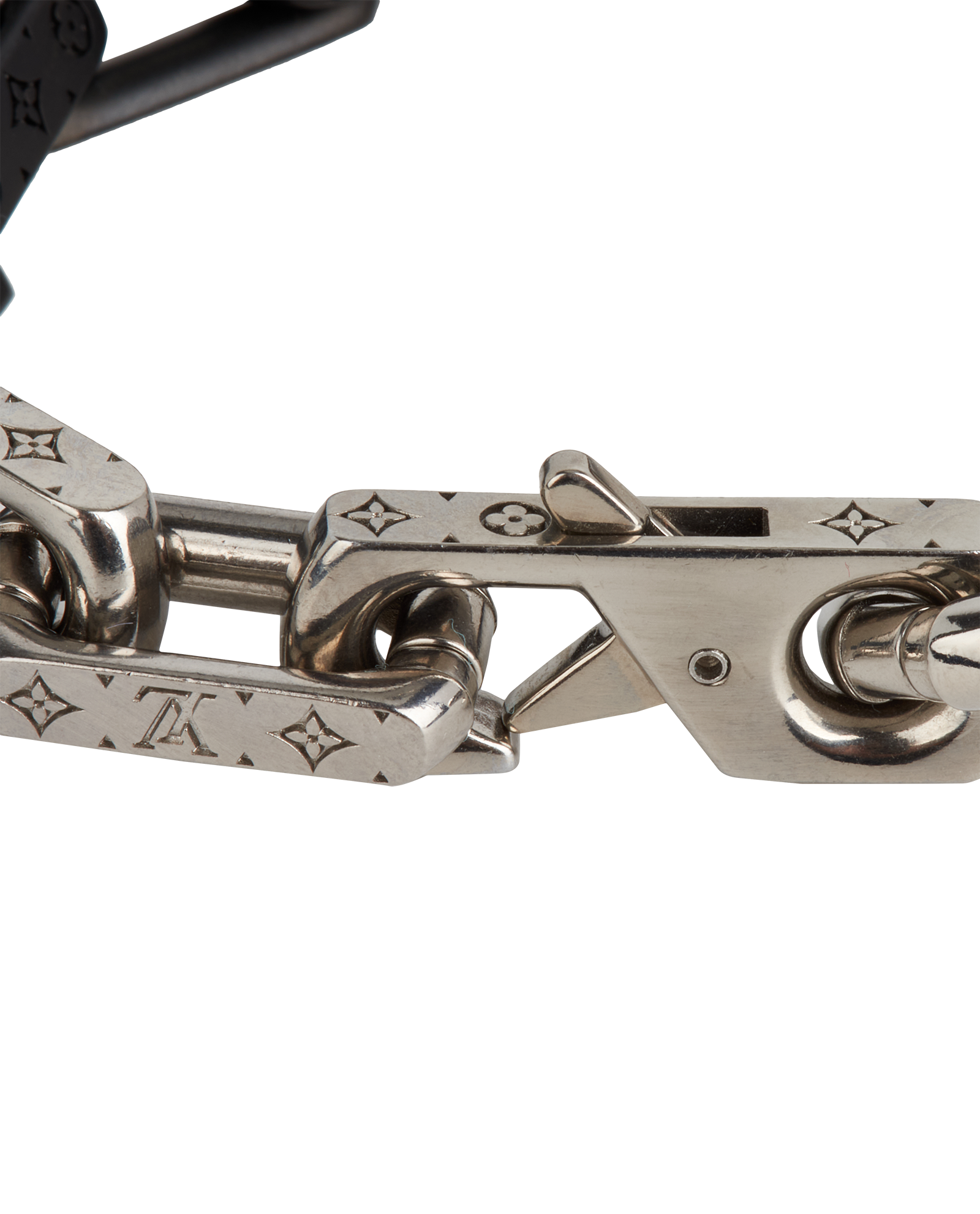 Louis Vuitton Monogram Chain Bracelet, &pound;350, Jewellery, Black/Silver, Stainless Steel, Other view