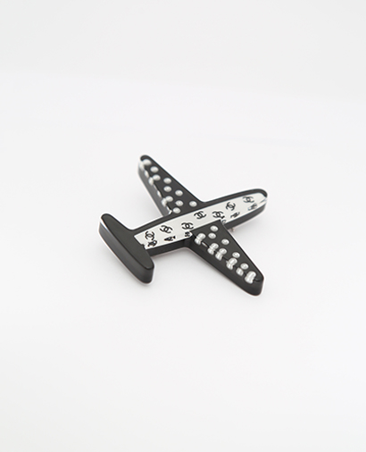 Chanel CC Airplane Brooch, front view