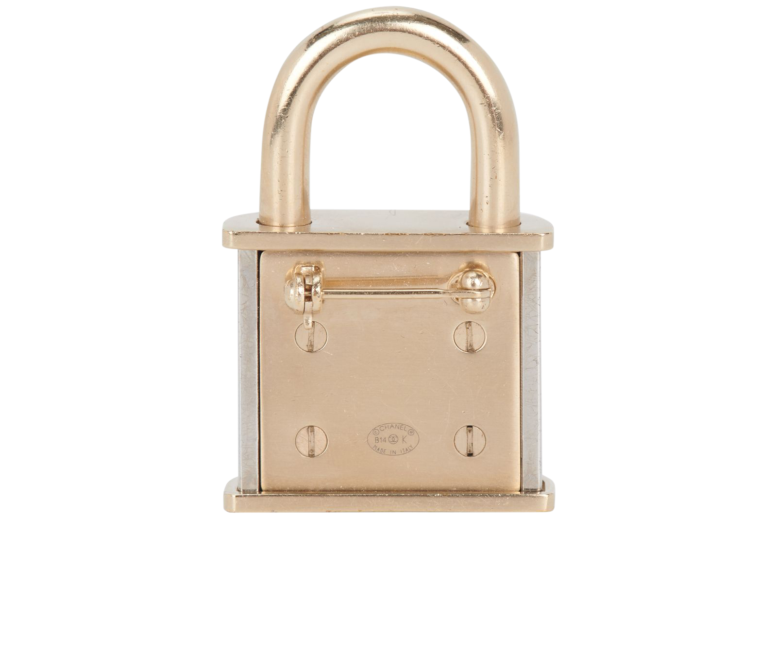 Chanel Padlock Brooch, &pound;350, Jewellery, Gold/Silver, Brass, Back view