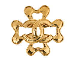 Chanel CC Clover Brooch, Brass, Gold, MIF, 3*