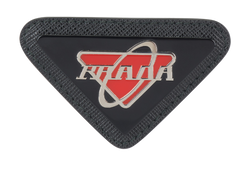 Prada Triangular Logo Pin, Enamel, Red/Black, 3*