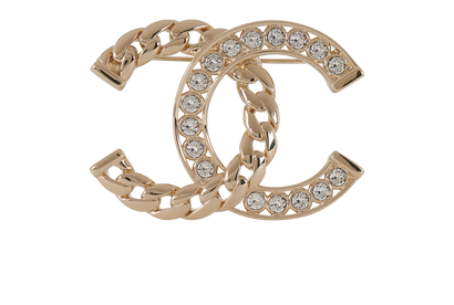 Chanel Embellished Chain CC Brooch, front view