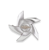 Chanel G26C Pinwheel Camellia Brooch, &pound;350, Jewellery, Metallic/Red, Leather, Back view