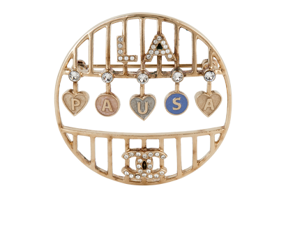 Chanel C19C CC Brooch, £495, Jewellery, Gold, Brass, Front view