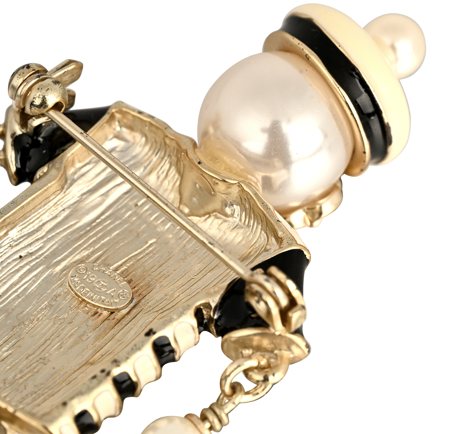 Chanel 19A CC Sailor Brooch, &pound;595, Accessories, Black/White, Brass/Enamel Coated Ceramic, Other view