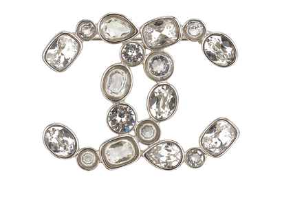 Chanel CC Brooch, &pound;495, Jewellery, Silver, Brass/Crystal, Front view