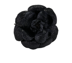 Chanel Vintage Camellia Brooch, Fabric, Black, MIF, B, 2*
