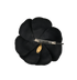 Chanel Vintage Camellia Brooch, &pound;190, Jewellery, Black, Fabric, Back view