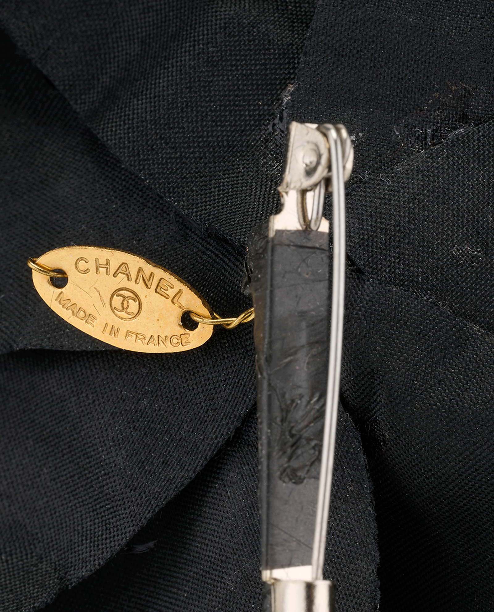 Chanel Vintage Camellia Brooch, &pound;190, Jewellery, Black, Fabric, Other view