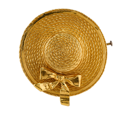 Chanel Straw Hat Brooch, Brass, Gold, MIF, B, 3*
