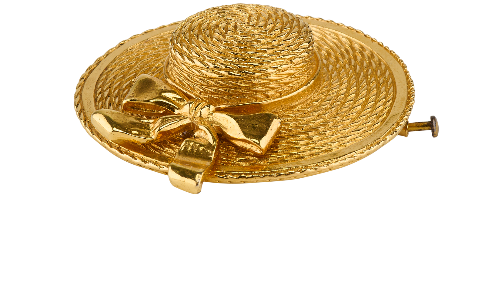 Chanel Straw Hat Brooch, &pound;650, Jewellery, Gold, Brass, Other view