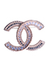 Chanel CC Crystal Brooch, front view