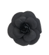 Chanel Vintage 1980s Camellia Brooch, &pound;320, Jewellery, Black, Silk, Front view
