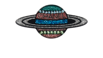 Chanel Glittered Planet Brooch, front view