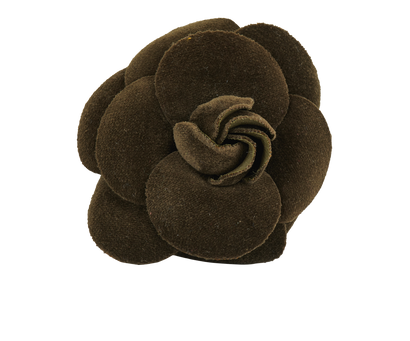 Chanel Velvet Camellia Brooch, front view